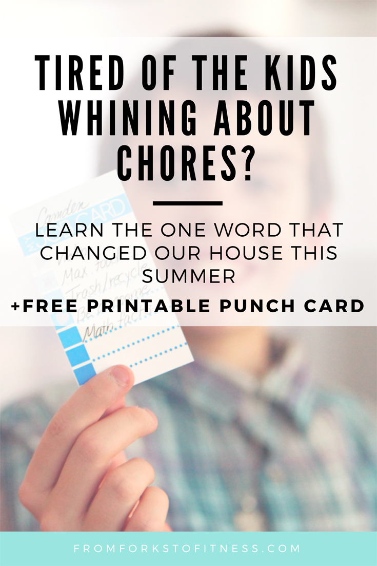 Kids whining about doing their summer chores? Grab these free printable punch cards and learn the ONE simple thing that changed it all for us. #homeschool #montessori #printable #punchcards #chorechart